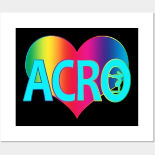 Acro Rainbow Heart for Acro Lovers Colorful Posters and Art